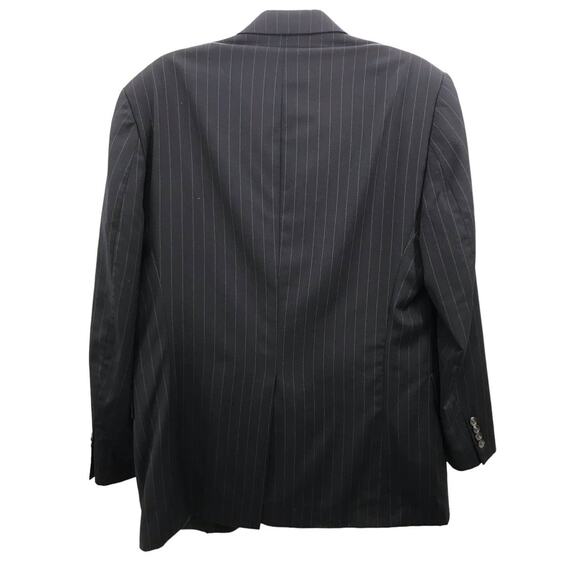 Lauren Ralph Lauren Black Pinstripe 2 Button Wool Suit Jacket Blazer Size 46 - Picture 9 of 10